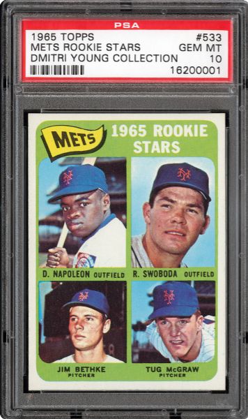 1965 TOPPS #533 TUG MCGRAW GEM MINT PSA 10 (1/2) - DMITRI YOUNG COLLECTION