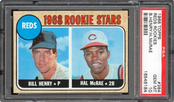 1968 TOPPS #384 HAL MCRAE GEM MINT PSA 10 (1/1) - DMITRI YOUNG COLLECTION