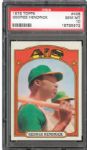 1972 TOPPS #406 GEORGE HENDRICK GEM MINT PSA 10 (1/4) - DMITRI YOUNG COLLECTION