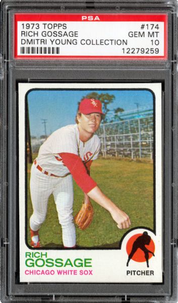 1973 TOPPS #174 GOOSE GOSSAGE GEM MINT PSA 10 (1/3) - DMITRI YOUNG COLLECTION