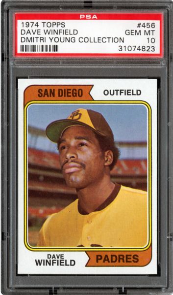 1974 TOPPS #456 DAVE WINFIELD GEM MINT PSA 10 (1/7) - DMITRI YOUNG COLLECTION