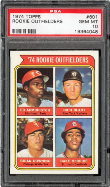 1974 TOPPS #601 BRIAN DOWNING GEM MINT PSA 10 (1/1) - DMITRI YOUNG COLLECTION