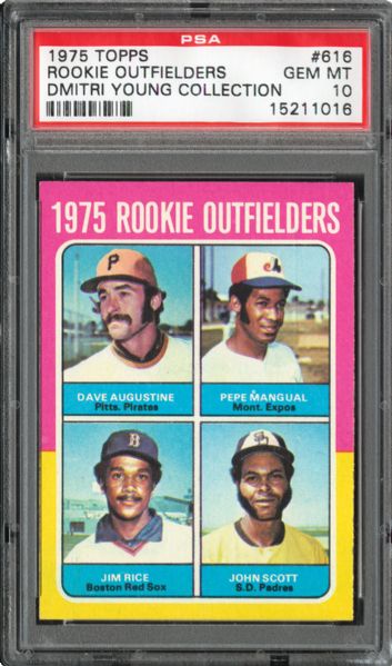 1975 TOPPS #616 JIM RICE GEM MINT PSA 10 (1/2) - DMITRI YOUNG COLLECTION