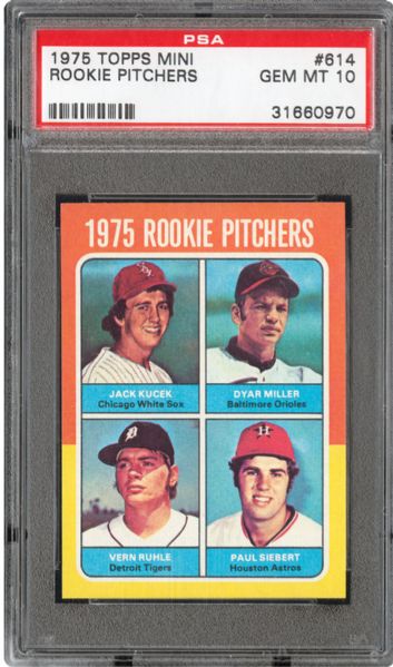 1975 TOPPS MINI #614 VERN RUHLE GEM MINT PSA 10 (1/8) - DMITRI YOUNG COLLECTION