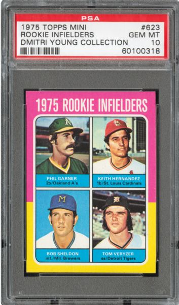 1975 TOPPS MINI #623 KEITH HERNANDEZ GEM MINT PSA 10 (1/1) - DMITRI YOUNG COLLECTION