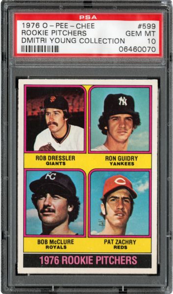 1976 OPC #599 RON GUIDRY GEM MINT PSA 10 (1/3) - DMITRI YOUNG COLLECTION