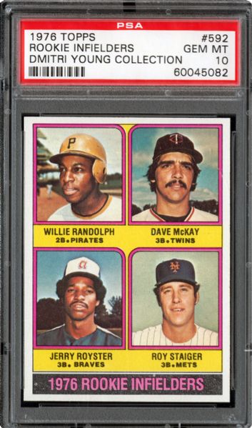 1976 TOPPS #592 WILLIE RANDOLPH GEM MINT PSA 10 (1/8) - DMITRI YOUNG COLLECTION