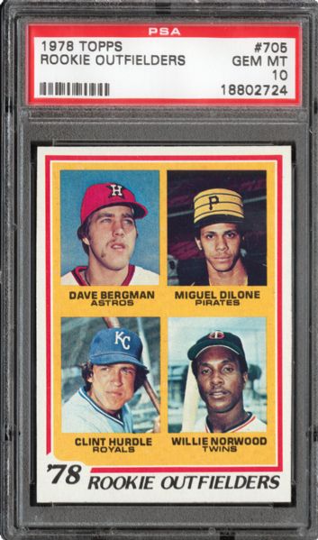 1978 TOPPS #705 CLINT HURDLE GEM MINT PSA 10 (1/7) - DMITRI YOUNG COLLECTION