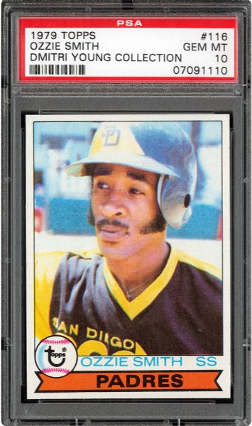 1979 TOPPS #116 OZZIE SMITH GEM MINT PSA 10 (1/4) - DMITRI YOUNG COLLECTION