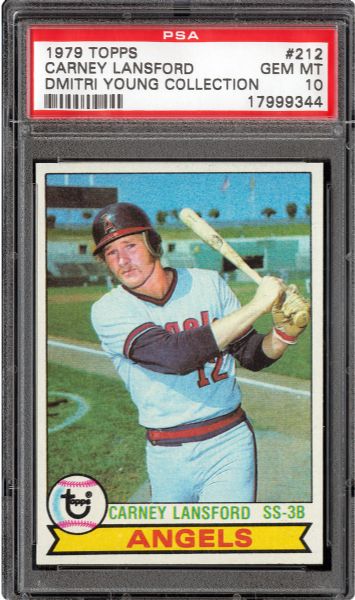 1979 TOPPS #212 CARNEY LANSFORD GEM MINT PSA 10 (1/7) - DMITRI YOUNG COLLECTION