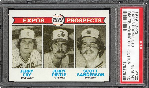 1979 TOPPS #720 EXPOS PROSPECTS GEM MINT PSA 10 (1/13) - DMITRI YOUNG COLLECTION