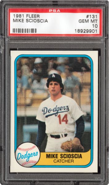 1981 FLEER #131 MIKE SCIOSCIA GEM MINT PSA 10 - DMITRI YOUNG COLLECTION