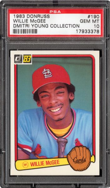 1983 DONRUSS #190 WILLIE MCGEE GEM MINT PSA 10 (1/12) - DMITRI YOUNG COLLECTION