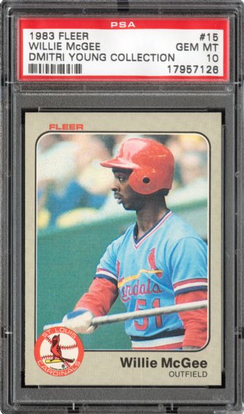 1983 FLEER #15 WILLIE MCGEE GEM MINT PSA 10 - DMITRI YOUNG COLLECTION