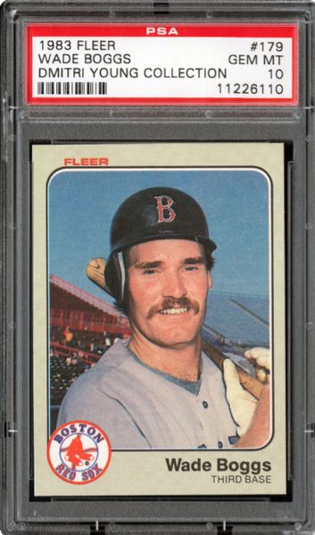 1983 FLEER #179 WADE BOGGS GEM MINT PSA 10 - DMITRI YOUNG COLLECTION