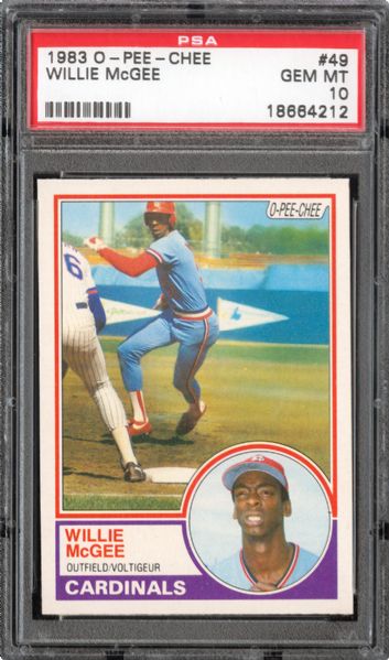 1983 OPC #49 WILLIE MCGEE GEM MINT PSA 10 (1/1) - DMITRI YOUNG COLLECTION