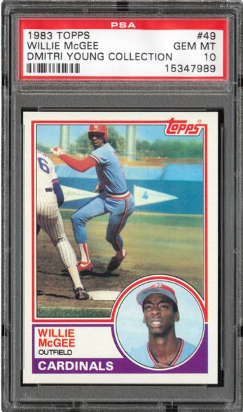 1983 TOPPS #49 WILLIE MCGEE GEM MINT PSA 10 - DMITRI YOUNG COLLECTION