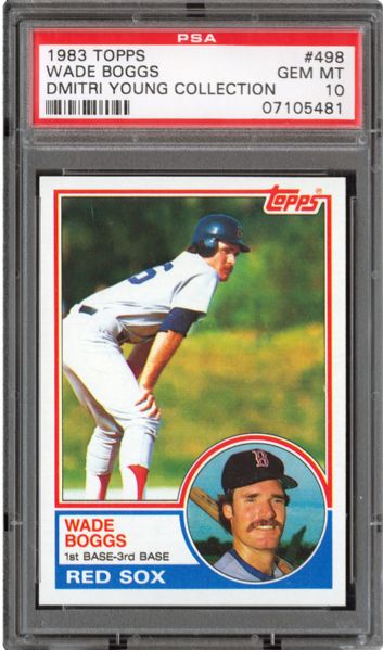 1983 TOPPS #498 WADE BOGGS GEM MINT PSA 10 - DMITRI YOUNG COLLECTION