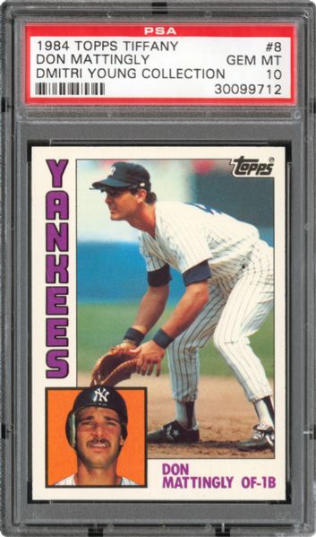 1984 TOPPS TIFFANY #8 DON MATTINGLY GEM MINT PSA 10 (1/12) - DMITRI YOUNG COLLECTION