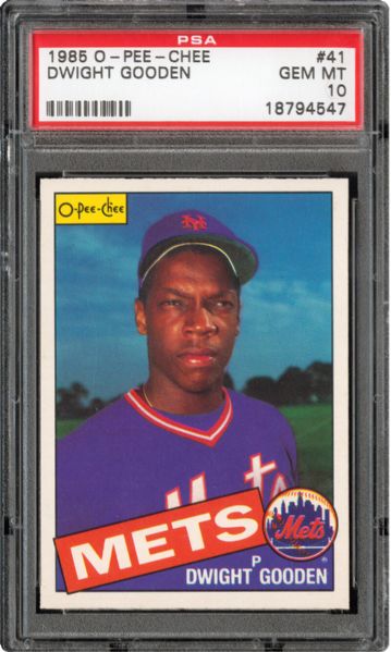 1985 OPC #41 DWIGHT GOODEN GEM MINT PSA 10 (1/2) - DMITRI YOUNG COLLECTION