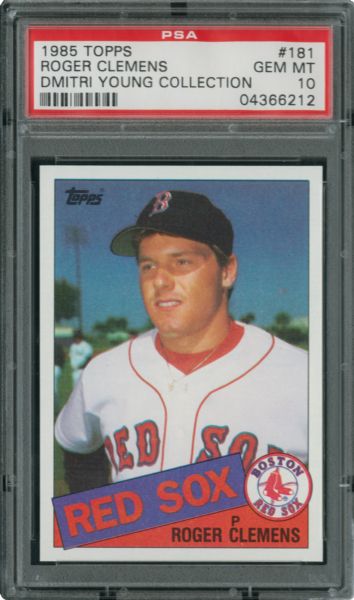 1985 TOPPS #181 ROGER CLEMENS GEM MINT PSA 10 - DMITRI YOUNG COLLECTION