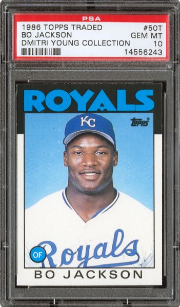 1986 TOPPS TRADED #50T BO JACKSON GEM MINT PSA 10 - DMITRI YOUNG COLLECTION