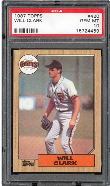1987 TOPPS #420 WILL CLARK GEM MINT PSA 10 - DMITRI YOUNG COLLECTION