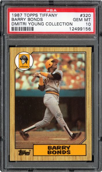 1987 TOPPS TIFFANY #320 BARRY BONDS GEM MINT PSA 10 - DMITRI YOUNG COLLECTION