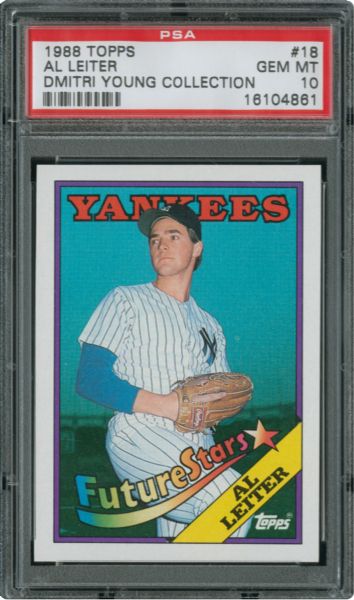 1988 TOPPS #18 AL LEITER GEM MINT PSA 10 (1/21) - DMITRI YOUNG COLLECTION