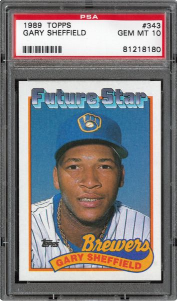 1989 TOPPS #343 GARY SHEFFIELD GEM MINT PSA 10 - DMITRI YOUNG COLLECTION