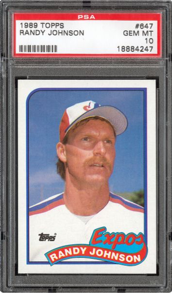 1989 TOPPS #647 RANDY JOHNSON GEM MINT PSA 10 - DMITRI YOUNG COLLECTION