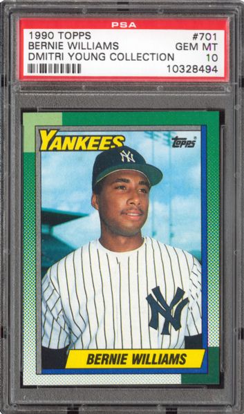 1990 TOPPS #701 BERNIE WILLIAMS GEM MINT PSA 10 - DMITRI YOUNG COLLECTION