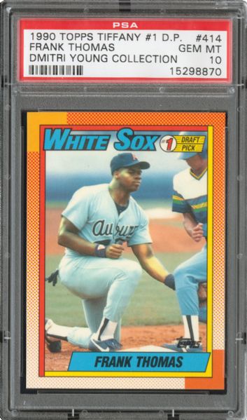 1990 TOPPS TIFFANY #1 D.P. #414 FRANK THOMAS GEM MINT PSA 10 - DMITRI YOUNG COLLECTION
