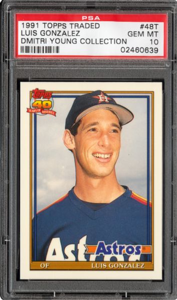 1991 TOPPS TRADED #48T LUIS GONZALEZ GEM MINT PSA 10 - DMITRI YOUNG COLLECTION