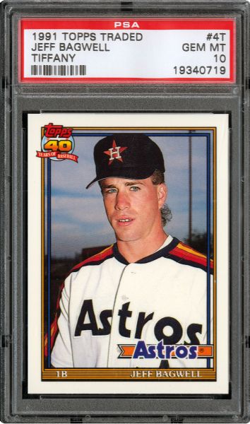 1991 TOPPS TRADED TIFFANY #4T JEFF BAGWELL GEM MINT PSA 10 - DMITRI YOUNG COLLECTION