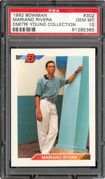 1992 BOWMAN #302 MARIANO RIVERA GEM MINT PSA 10 - DMITRI YOUNG COLLECTION