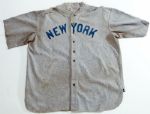 C.1920 BABE RUTH NEW YORK YANKEES GAME WORN ROAD JERSEY - EARLIEST KNOWN BABE RUTH JERSEY EXTANT (MEARS A8)