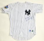 1998 JOE TORRE NEW YORK YANKEES AUTOGRAPHED AND GAME WORN WORLD SERIES HOME JERSEY (STEINER/TORRE LOA)