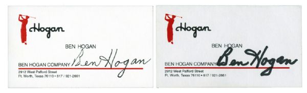 BEN HOGAN COMPANY BUSINESS CARD SIGNED LOT OF 29