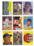 1957 THRU 1962 TOPPS HALL OF FAME AND STAR CARD LOT OF 100