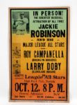 OCTOBER 12, 1949 JACKIE ROBINSON MAJOR LEAGUE ALL-STARS WITH ROY CAMPANELLA AND LARRY DOBY NORFOLK, VIRGINIA BARNSTORMING TOUR POSTER