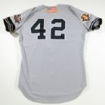 2001 MARIANO RIVERA NEW YORK YANKEES GAME WORN ROAD JERSEY WITH WORLD SERIES PATCH (STEINER/YANKEES LOA)