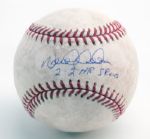 DEREK JETER SIGNED AND INSCRIBED GAME USED BASEBALL FROM GAME ONE OF 2002 ALDS (STEINER AUTHENTICATED)