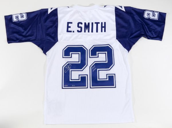 EMMITT SMITH UPPER DECK LIMITED EDITION (8/22) SIGNED DALLAS COWBOYS JERSEY