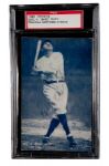 1925-31 BABE RUTH AUTOGRAPHED POSTCARD BACK EXHIBIT CARD