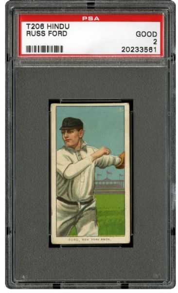  1909-11 T206 RED HINDU BACK RUSS FORD GD PSA 2