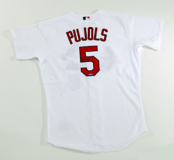 ALBERT PUJOLS SIGNED ST LOUIS MLB JERSEY UPPER DECK AUTHENTICATED