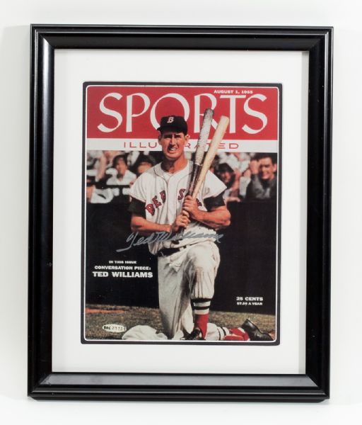 TED WILLIAMS SIGNED AND FRAMED SPORTS ILLUSTRATED COVER FROM UPPER DECK