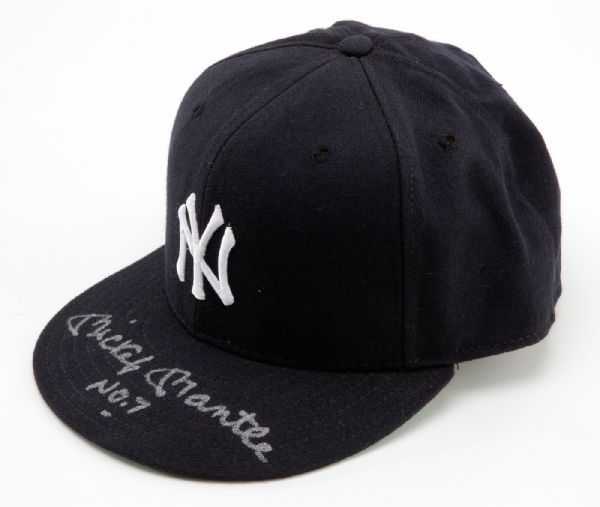 LIMITED EDITION SIGNED MICKEY MANTLE YANKEE CAP INSCRIBED "NO. 7" UPPER DECK AUTHENTIC #183/536