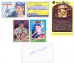 BRAVES LOT OF (6) SIGNED CARDS FROM AARON SPAHN AND MATHEWS INCLUDING 1956 TOPPS FROM SPAHN